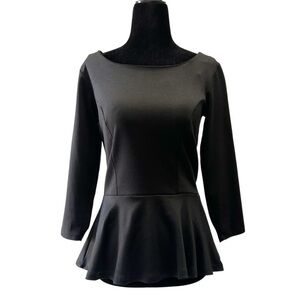 Ricki’s Elegant Black Peplum Top Size XS